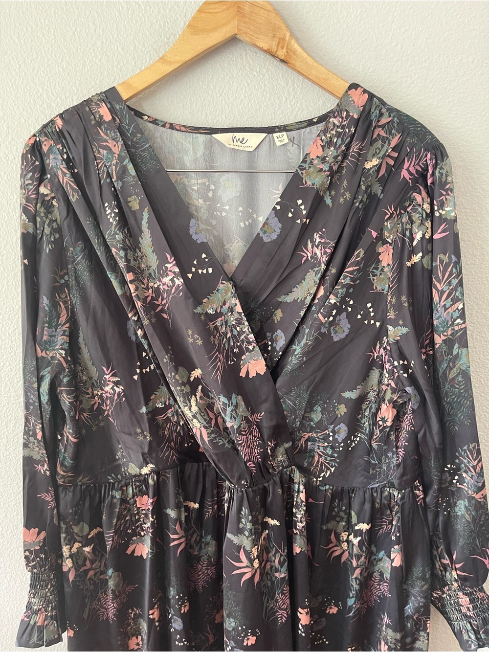 Me by Jennie Garth Woven Maxi Dress Size XLP Black Floral - Picture 4 of 13